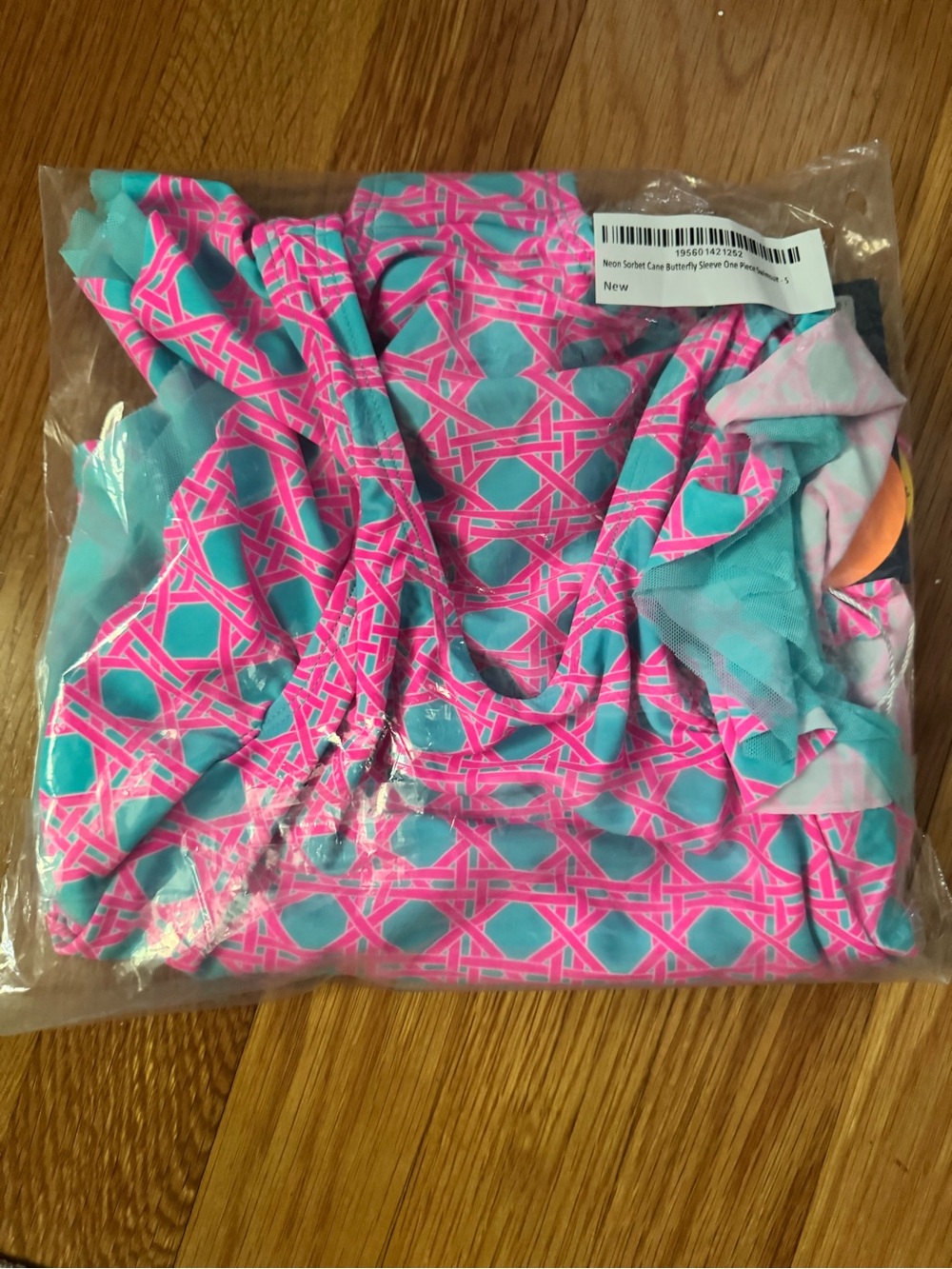 Ruffle Butts Pink & Aqua One-Piece Swimsuit unopened, second picture is style